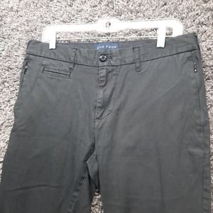 Five Four Pants Men 32 Black Straight Leg‎ Zip Pocket Casual Chino Regan Fit